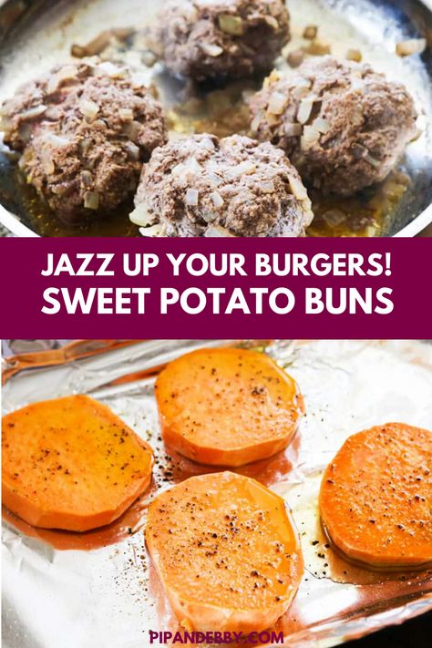 This sweet potato buns recipe will jazz up your burgers. The healthy way to use buns! They are Whole30 compliant and will satisfy your every dinner-table desire. Sweet Potato Burger Bun, Potato Buns Recipe, Potato Bun Recipe, Whole30 Burger, Sweet Potato Bun, Sweet Potato Burger, Whole30 Sweet Potato, Potato Buns, Microwave Sweet Potato