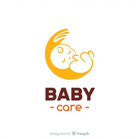 Baby logo Free Vector Baby Logo Branding, Baby Logo Design, Hospital Logo, Clinic Logo, Baby Icon, Baby Logo, Gentle Baby, Baby Blog, Care Logo