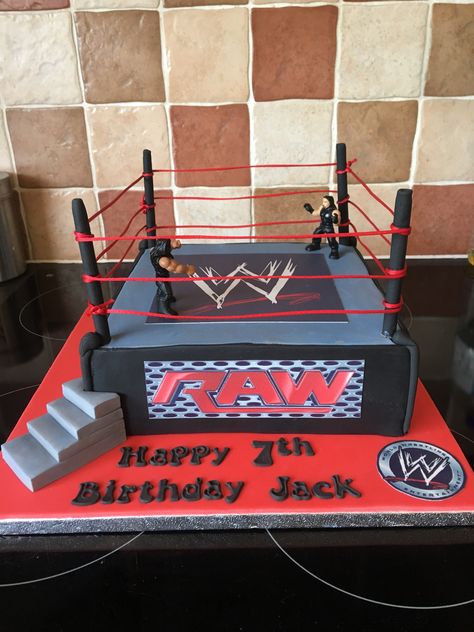 John Cena Birthday, Wrestling Birthday Cakes, Wwe Birthday Cakes, Boxing Theme Party Ideas, Wwe Cake, Wrestling Cake, Wrestling Birthday Parties, Wrestling Birthday, Wrestling Party