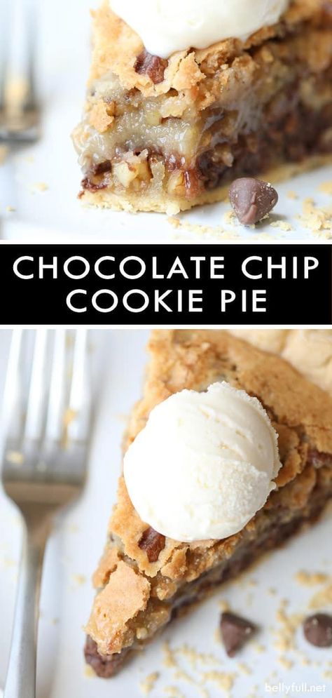 Chocolate Chip Cookie Pie, Smores Dessert, Dreamy Desserts, Derby Pie, Ice Cream Pie, Desserts Keto, Mince Pie, Baking Inspiration, Brownie Desserts