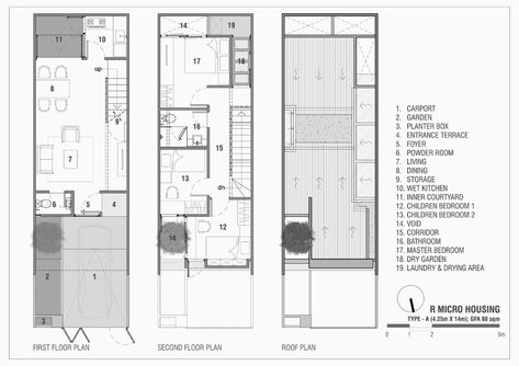 Gallery of R Micro Housing / Simple Projects Architecture - 43 Micro Housing, Cluster House, Narrow House Plans, Nha Pho, Compact House, Minimal House, Simple Projects, Micro House, Minimalist House