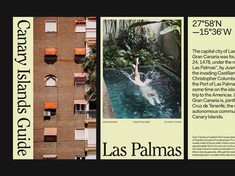 Mises En Page Design Graphique, Book Cover Artwork, Portfolio Layout, Print Layout, Arte Inspo, Editorial Layout, Website Branding, Magazine Layout, Canary Islands