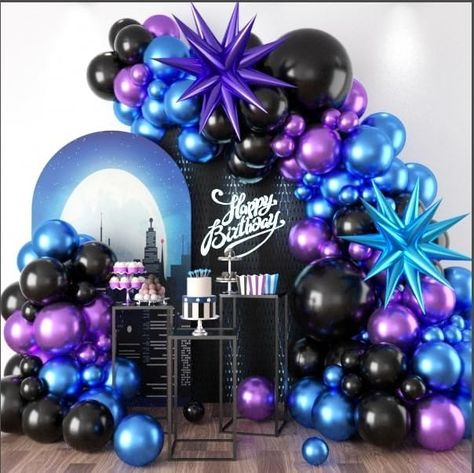 Amazon.com: Black Purple Blue Balloon Arch Kit, Metallic Purple Blue Balloons Garland Kit with Star Balloons for Kids Video Game Party Decoration Baby Shower Engagement Party Supplies : Home & Kitchen Blue Balloon Arch, Purple Decorations, Video Game Party Decorations, Purple Party Decorations, Blue Party Decorations, Star Balloons, Balloon Arch Kit, Kids Video, Video Game Party