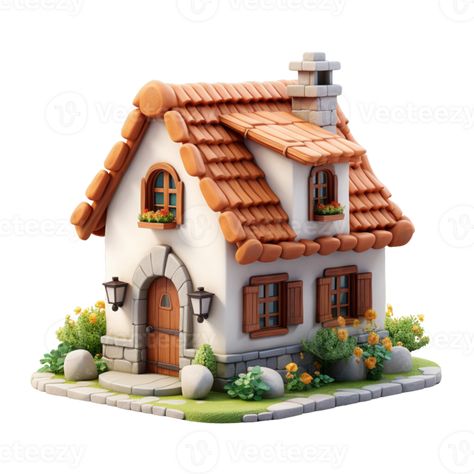 Stylized House, Blender Architecture, Cartoon Props, Cartoon Houses, Blender Modeling, Eagle Images, Blender Models, Charming Cottage, Cartoon House