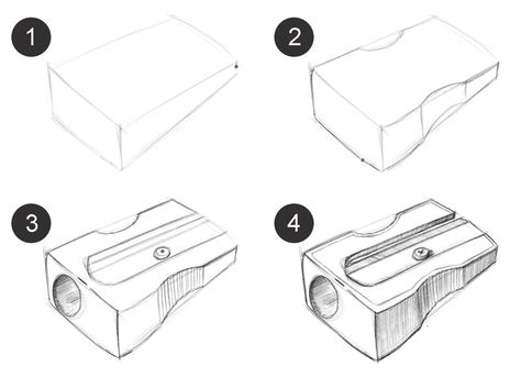 Drawing with basic forms                                                                                                                                                                                 More 3d Drawing Techniques, Basic Sketching, Form Drawing, Perspective Drawing Lessons, Contour Drawing, Observational Drawing, Object Drawing, Industrial Design Sketch, Perspective Art