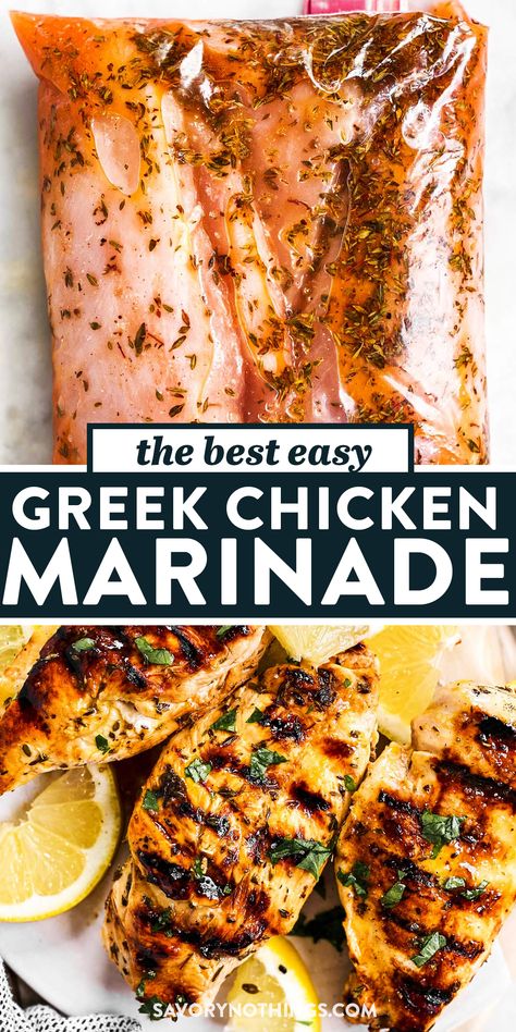 Chicken Marinade Healthy Easy, Fancy Grilled Chicken Recipes, Top Rated Salads, Meal Ideas For Big Groups, Marinated Chicken For Salad, Healthy Greek Chicken Marinade, Greek Chicken Kabobs With Tzatziki, Taziki's Chicken Recipe, Chicken Marinade Mediterranean