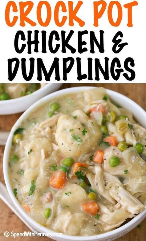 Crock Pot Chicken And Dumplings, Dumplings Chicken, Easy Crock Pot Chicken, Crockpot Chicken And Dumplings, Frozen Dumplings, Easy Cook, Easy Chicken Pot Pie, Dumplings Recipe, Crock Pot Chicken