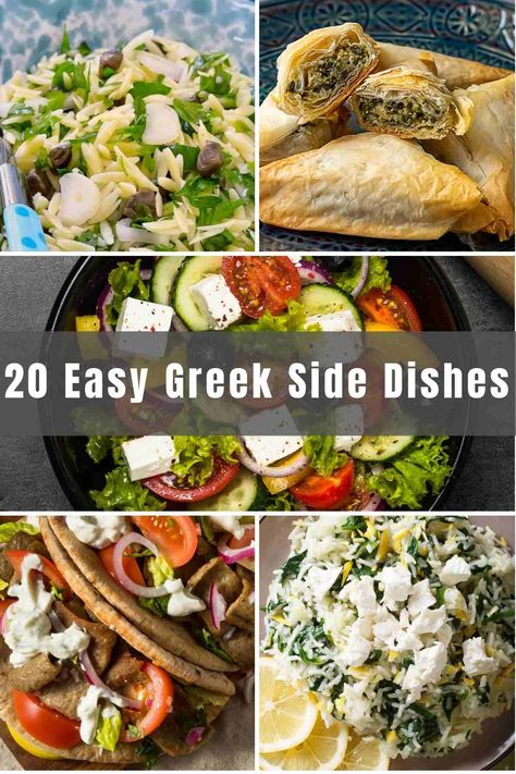 Healthy Greek Side Dishes, Pita Side Dishes, Chicken Gyro Side Dish, Best Greek Side Dishes, Greek Side Dishes Easy, Greek Potluck Dishes, Medeteranian Side Dishes, Meditterean Side Dishes, Side For Gyros