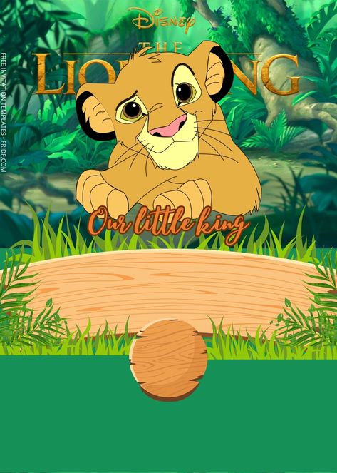 FREE Lion King Jungle Party Birthday Invitation Templates Lion King Birthday Party Invitations, Baby Birthday Party Invitations, Lion King Invitation, Lion King Birthday Party Ideas, Lion King Images, Lion Birthday Party, Lion King Theme, Birthday Party Invitations Free, Lion King Party