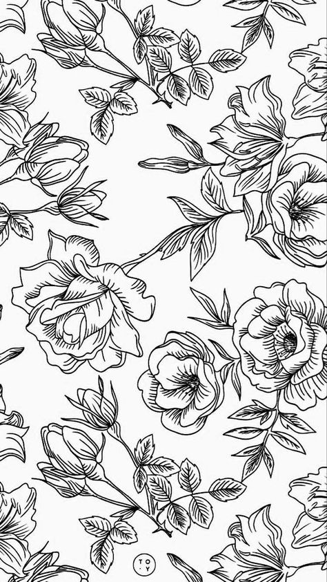 Printable Wall Art Aesthetic Black And White, Black And White Floral Wallpaper Iphone, Best Wallpaper Hd, Floral Wallpaper Iphone, Christmas Illustrations, Drawing Wallpaper, Wall Art Wallpaper, Black And White Flowers, Best Wallpaper