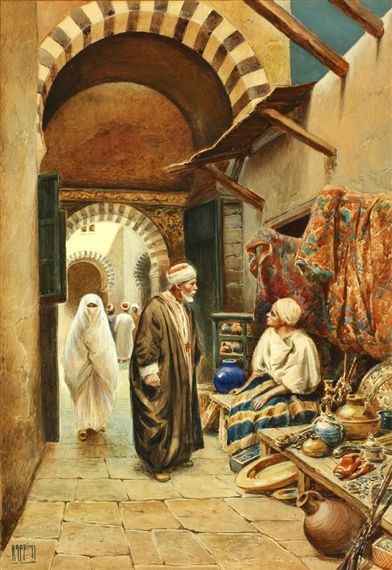 Image Illusion, Arabian Art, Islamic Paintings, Arabic Art, Turkish Art, Fortune Teller, Egyptian Art, Vintage Art Prints, Andalusia