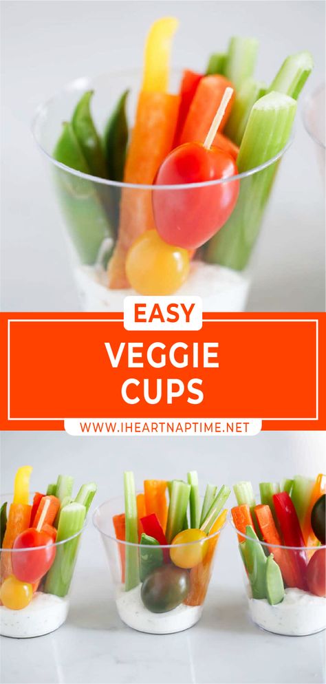 Salad In A Cup Ideas, Fun Veggie Tray Ideas, Vegetables In A Cup, Veggie Cups For Party Appetizers, Veggies In A Cup, Salads In A Cup, Individual Relish Cups, Mini Salad Cups, Vegetables In A Cup With Ranch