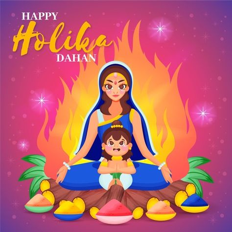 Hand-drawn holika dahan illustration Fre... | Free Vector #Freepik #freevector #fire #hand-drawn #celebration #hindu Happy Holika Dahan, Holi Drawing, Holika Dahan, Holi Powder, Emerging Technologies, Holi Festival Of Colours, Holi Images, Holi Celebration, Digital India