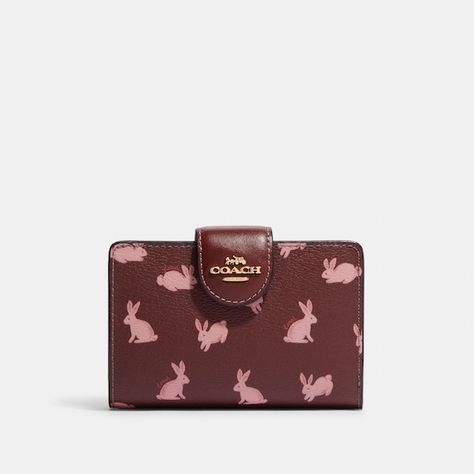 COACH® | Lunar New Year Medium Corner Zip Wallet With Rabbit Print Rabbit Print, Coach Outlet, Birthday Wishlist, Trending Handbag, Blood Red, Lunar New Year, Zip Wallet, Cute Bags, Lunar New