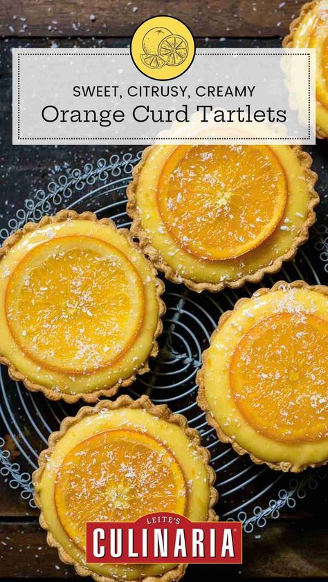 A riff on the classic lemon tart that's ubiquitous in pâtisseries all across Frances, these orange tartlets are comfort food extraordinaire. Orange Tartlets, Orange Tart Recipe, Orange Tart, Curd Tart, Lemon Curd Tart, Orange Curd, Orange Dessert, Citrus Desserts, Dessert Recipies