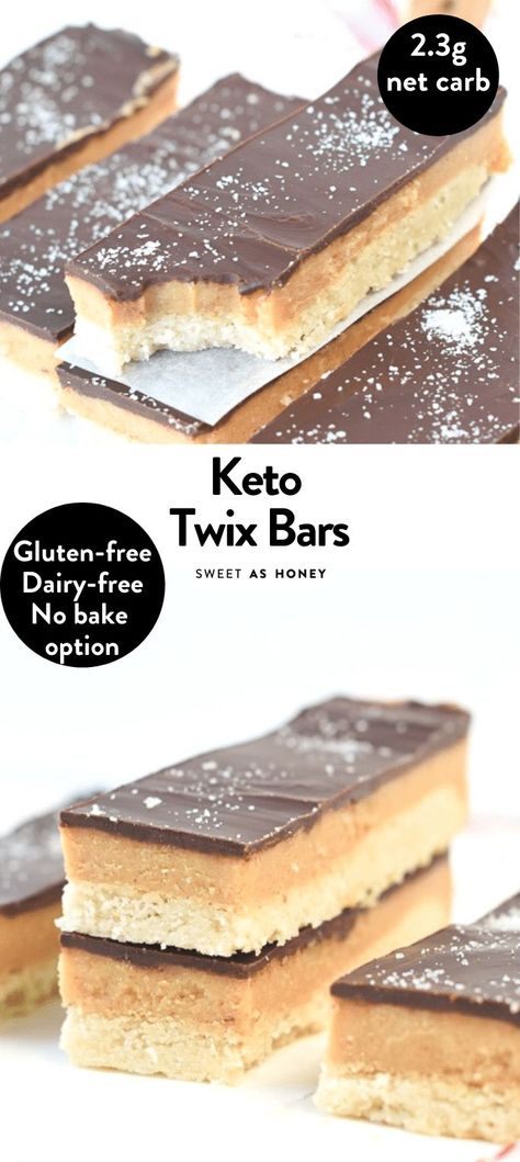 Bear Diet, Galletas Keto, Twix Bars, Caramel Recipe, Twix Bar, Keto Bars, Keto Candy, Keto Treats, Keto Baking