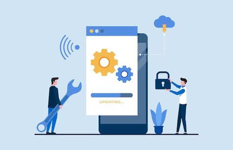 People updating software on phone screen... | Premium Vector #Freepik #vector #software-update #system-update #update #mobile-data User Interface, Progress Bar, Mobile Data, 3d Icons, On Phone, Software Update, Phone Screen, Picture Design, 3d Illustration