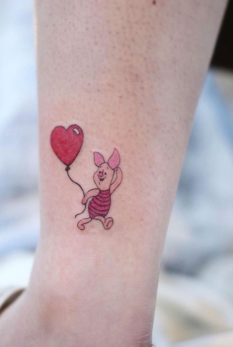 100 Best Small Tattoos Of All Time - List Inspire Piglet Tattoo Ideas, Pooh And Piglet Tattoo, Piglet Tattoo, Winnie The Pooh Tattoos, Best Small Tattoos, Korea Instagram, Tiny Canvas, Basic Tattoos, Remembrance Tattoos