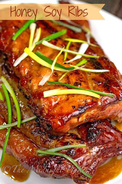 Honey Soy Pork, Marinated Pork Ribs, Pork Baby Back Ribs, Asian Pork, Baked Ribs, Pork Rib Recipes, Honey Soy, Back Ribs, Baby Back Ribs