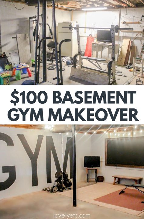 When you don't have a lot of workout space at home, a home gym in your unfinished basement can be the perfect solution. I created a fun industrial basement gym in our unfinished basement filled with inexpensive DIY projects and now it's the perfect workout spot. Come get tons of ideas for creating your own workout space in your basement or garage. Industrial Style Basement, Gym Makeover, Basement Workout Room, Basement Home Gym, Basement Gym Ideas, Home Gym Basement, Small Basement Remodel, Dream Basement, Diy Home Gym