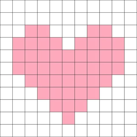 Heart Pixel Crochet, Heart Crochet Graph, Pixel Heart Pattern, Crochet Heart Pixel Pattern, Minecraft Heart Pattern, Heart Grid Pattern Crochet, Heart Pixel Art Grid, Crochet Heart Alpha Pattern, Heart Grid Crochet