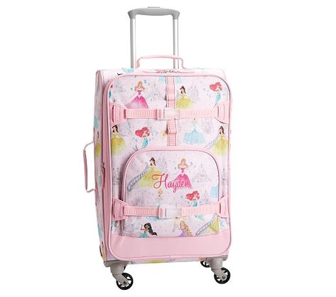 Disney Princess Castle, Mackenzie Large Spinner Luggage | Pottery Barn Kids Disney Princess Castle, Small Luggage, Disney Princess Characters, Large Luggage, Princess Castle, Spinner Luggage, Insulated Lunch Box, Pottery Barn Teen