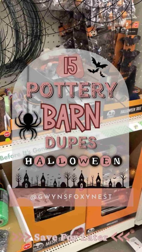 Create adorable DIY Halloween Pottery Barn decorations for the perfect spooky season decor! Pottery Barn Halloween Diy, Pottery Barn Halloween Decor, Halloween Shelf Decor Ideas, Goth Home Decor Diy, Pottery Barn Fall Decor, Halloween Pottery, Pottery Barn Fall, Pottery Barn Diy, Anthropologie Diy