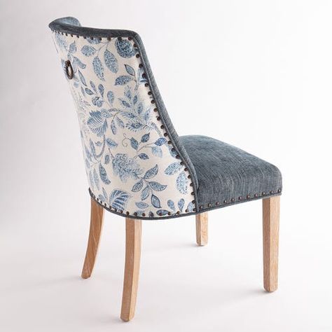 Ivory Dining Chairs, Fabric Dining Room Chairs, Dining Chair Upholstery, Dining Room Chairs Upholstered, Blue Dining Chair, Dining Room Interiors, Luxury Dining Room, Indoor Patio, Florida House