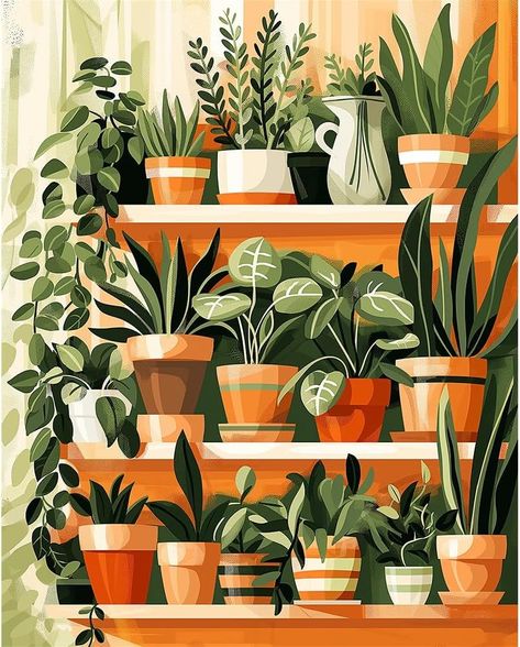 Amazon.com: Natuyalo Paint by Numbers for Adults - DIY Adult Paint by Number Kits Painting on Canvas Green Plant Painting by Numbers for Beginners, Potted Art Craft Kits for Adults (16x20 Inch) : Everything Else Potted Plant Painting, House Plant Painting, Green Plant Painting, Plant Canvas Painting, Painted Plants, Craft Kits For Adults, Vibe Board, Paint Inspo, Plant Painting