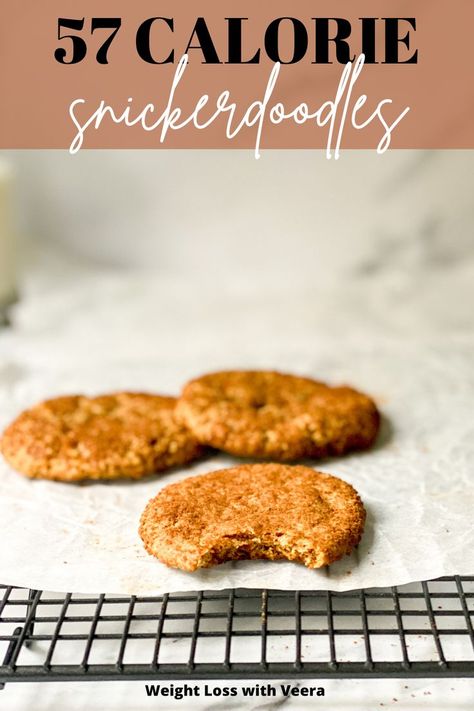 Any recipe can be made better with cinnamon sugar. That applies to cookies too, these low calorie snickerdoodles are the perfect low calorie treat for anyone on a weight loss journey. Low Calorie Christmas Treats, Low Calorie Christmas, Soft Snickerdoodle Cookies, Low Calorie Cookies, Low Calorie Baking, Super Low Calorie, Cinnamon Desserts, Low Cal Dessert, Snickerdoodle Cookies