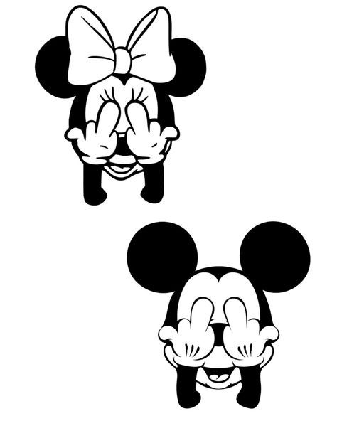 Minnie Mouse Decals Vinyls, Mickey Mouse Tattoo Stencil, Mickey And Minnie Drawings, Disney Tattoo Stencils, Miky Mouse Tattoo, Minnie Mouse Tattoo Ideas, Mickey Minnie Tattoo, Dark Disney Tattoos, Mickey Mouse Tattoo Ideas