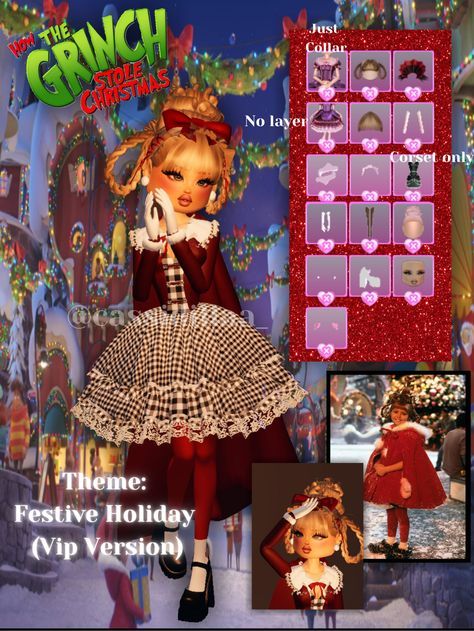 Fashion: #fashion, #style, #outfitinspiration, #beauty Cindy Lou Who Dti Outfit, Cute Dti Christmas Outfits, Cindy Lou Dti Outfit, Dress To Impress Christmas Outfit No Vip, Christmas Dress To Impress No Vip, Dti Outfit Ideas Elf, Reindeer Dti Outfit Tut, Cindy Lou Who Dress To Impress, Dress To Impress Christmas Outfit Ideas