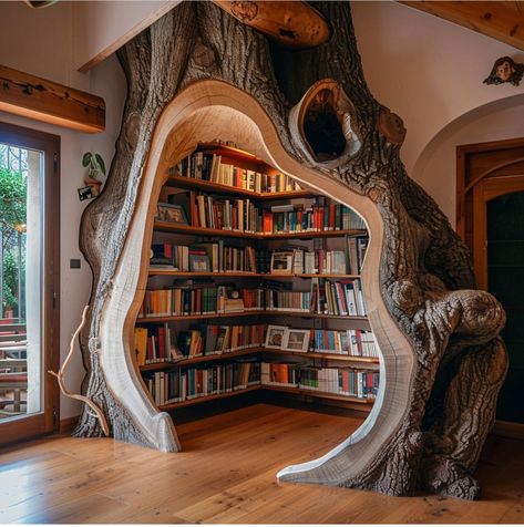 Casa Hobbit, Tree Bookshelf, Dream Bedroom Inspiration, Home Library Design, Dream House Rooms, Fantasy House, Cozy Room Decor, Aesthetic Things, Dream Room Inspiration