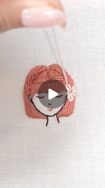 Crewel Embroidery, Embroidery Hair Tutorial, Hair Embroidery, Embroidery Hair, Photo Embroidery, Front Hair Styles, Thread Art, January 9, Design Embroidery