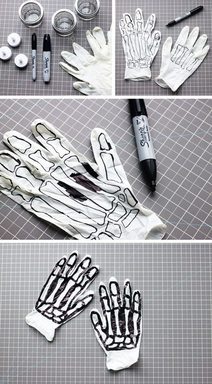 Merry Brides — DIY: SPOOKY SKELETON HANDS Halloween Diy Skeleton, Easy Diy Decorations, Diy Skeleton, Halloween Fest, Spooky Skeleton, Halloween 2015, Fantasias Halloween, Halloween Make Up, Diy Decorations