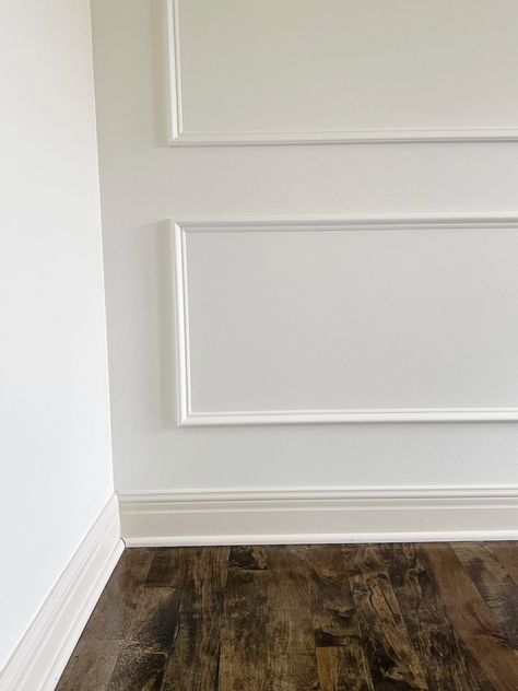 Pairing Creamy Trim with Warm White Walls - Life Love Larson White Walls Cream Trim Living Room, Cream Trim Gray Walls, Warm White Walls, White Dove Trim, Large Bedroom Wall, Best Wall Paint, Cozy Glam, Cream Paint Colors, White Interior Paint