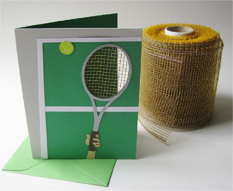 AMAZING!!!!!!!!!!!!!!!!!!!!!!!! racket card Tennis Crafts, Tennis Birthday Party, Tennis Birthday, Tennis Funny, Collage Cards, Tennis Party, Tennis Gifts, Birthday Cards Diy, The Guys