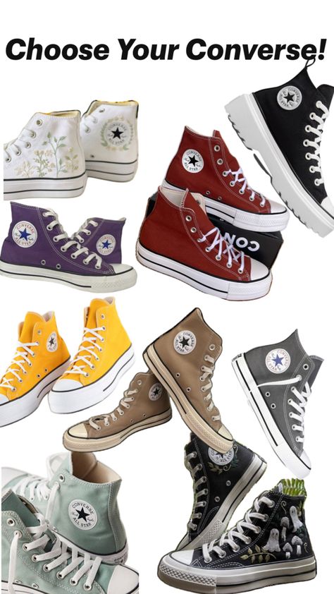 Converse All Colors, Shoe Chart, Converse Star, All Colors, Converse Shoes, All The Colors, All Star, Different Colors, Converse