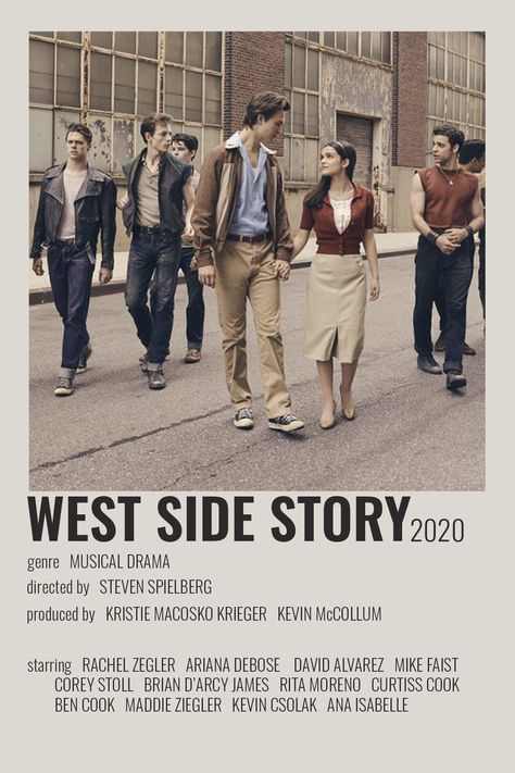 [ alternative minimalist polaroid movie tv show poster ][ listed: cast of steven spielberg's wss the musical ] Riff West Side Story, West Side Story Movie, Ansel Elgort, The Jets, Film Posters Minimalist, Movie Poster Wall, Theatre Poster, West Side Story, Movie Posters Minimalist