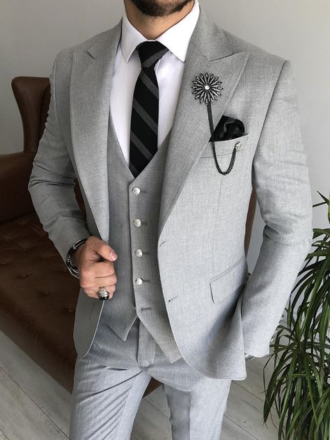 Blue Slim Fit Suit, Grey Slim Fit Suit, Grey Suit Wedding, Suit Man, Lapel Jacket, Slim Fit Suit, Groom Suit, Wedding Suits Men, Fitted Suit