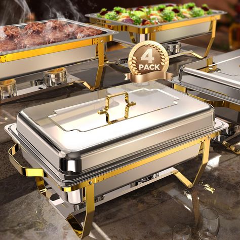 PRICES MAY VARY. [Excellent food insulation performance] Crafted from premium stainless steel, our chafing dishes for buffet offers excellent food warming performance and durability. Designed with expertise, it harnesses the power of water vapor circulation to guarantee superior insulation and freshness, keeping your food warm and delicious throughout any party, be it a birthday party, wedding, graduation ceremony, or any other occasion. Simplify your party preparations with the ultimate chafing Party Buffet Table, Portable Sink, Power Of Water, Buffet Servers, Tj Max, Water Vapor, Chafing Dish, Buffet Set, Party Dishes