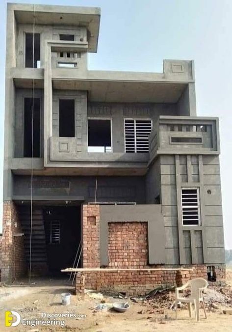 36+ Modern Houses Design Under Construction - Engineering Discoveries Parapet Design, Construction Drawing, House Structure Design, Portico Design, House Under Construction, House Outer Design, Small House Elevation, Small House Front Design, House Balcony Design