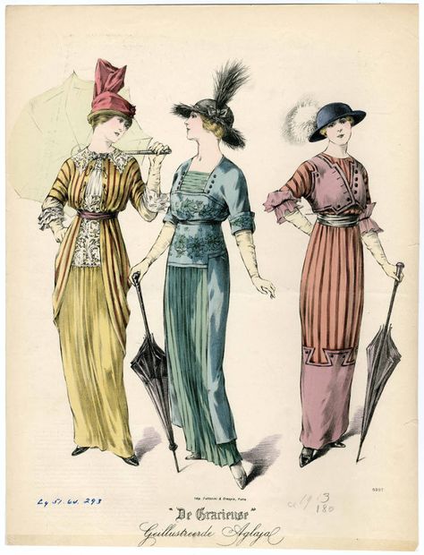 1911 Fashion, 1913 Fashion, 1914 Fashion, Edwardian Fashion Plates, 10s Fashion, Images Victoriennes, Fashion 1910, Mode Prints, 1900s Fashion