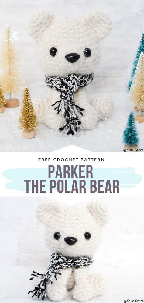 Winter Amigurumi Free Crochet Patterns - Free Crochet Patterns Christmas Crochet Stuffed Animal, Crochet Arigami Patterns Free, Arigami Crochet, Winter Amigurumi, Crocheting Techniques, Xmas Crochet, Kawaii Amigurumi, Crochet Stuffies, Sell Ideas