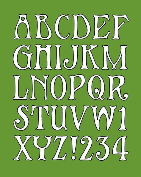 Learn about different fonts, their history and how they're used in design. #fonts#Art_Deco_Font_Alphabet #Art_Nouveau_Letters #Art_Nouveau_Alphabet #Unique_Fonts_Alphabet Art Deco Hand Lettering, Cottagecore Fonts Alphabet, Art Nouveau Alphabet, Lettering Fonts Alphabet, Vintage Fonts Alphabet, Artsy Fonts, Art Deco Lettering, Window Lettering, Art Deco Type