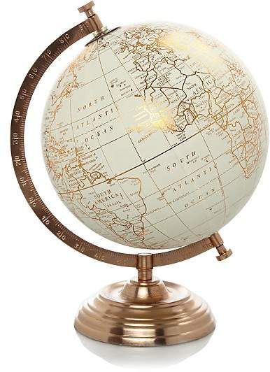 George Home Copper Globe Home Décor, World Globe, George At Asda, Globe, Copper, Gold, White, Home Decor