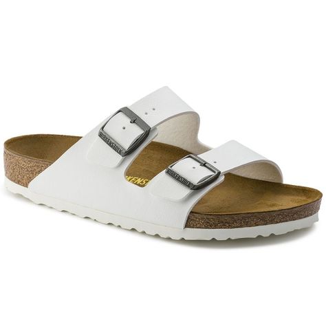 Arizona Birko-Flor White White Birkenstocks, Birkenstock Men, Tokyo Street Fashion, Two Strap Sandals, Simple Sandals, Birkenstock Women, Minimalist Shoes, Birkenstock Sandals, Fashion Weeks