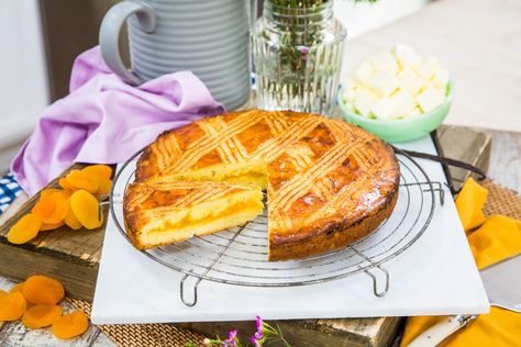 Recipe - Elle Simone - Gateau Breton With Apricot Filling - Home & Family | Hallmark Channel Apricot Filling Recipe, Apricot Filling, American Test Kitchen, French Dessert, Americas Test Kitchen, Round Cake Pans, Hallmark Channel, French Food, Test Kitchen