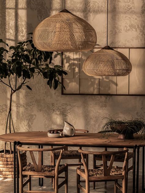 Expertly crafted using the ancient Javanese technique, this elegant Braided Rattan Pendant Lamp boasts a distinctive organic shape and detailed weave. With subtle yet eye-catching details, it adds a touch of natural beauty to any space. Elevate your home decor with this handcrafted piece. 
 If you have any questions about our products, please contact us and we will get back to you within 24 hours. 
 Product Size 
 Model A Size: Dia 40cm x H 150cm /  15.7 x H 59.1 
 Model A Size: Dia 50cm x H 150 Casa Cook, Desain Pantry, Rattan Lamp, Rattan Pendant, Rattan Pendant Light, Rustic Lamps, Metal Ceiling, Interior Modern, Home N Decor