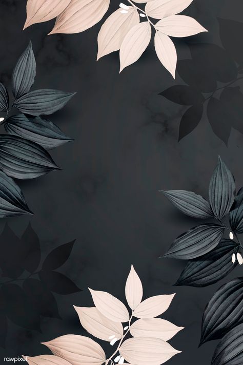 Foliage pattern black background vector | premium image by rawpixel.com / wan Wallpaper Daun Aesthetic, Floral Background, Black Background, Floral, Pattern, Black